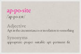 apposite