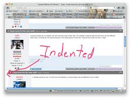indented